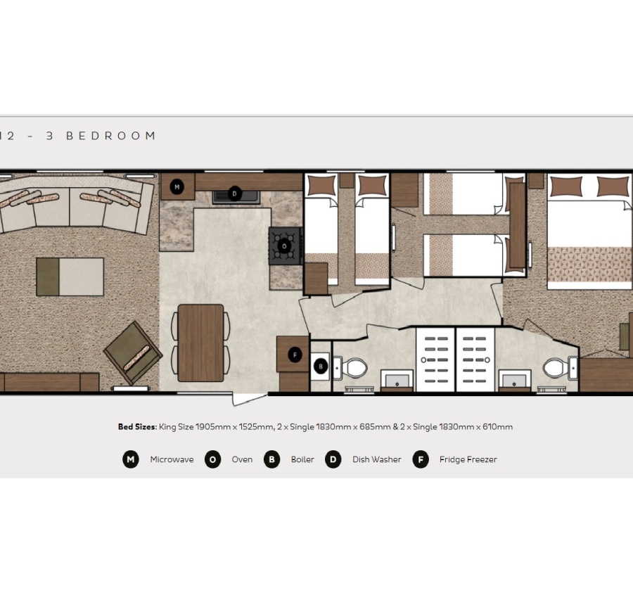 Super Luxury Caravan (3 Bed)