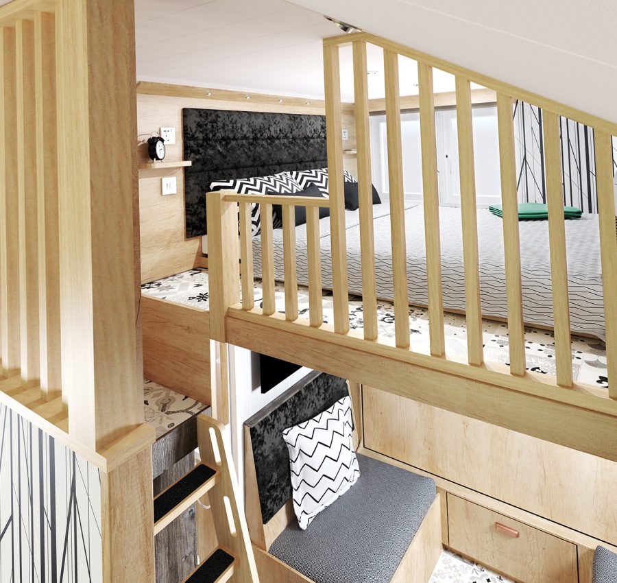 S-Pod 6 towards Mezzanine bunks