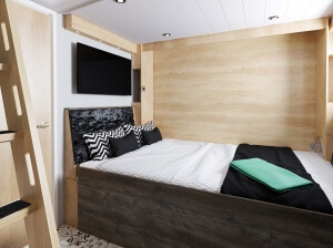 S-Pod 6 pull down bed made up