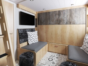 S-Pod 6 rear lounge/dining area